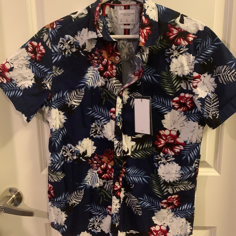 Denim & Flower Men’s Hawaiian Shirt